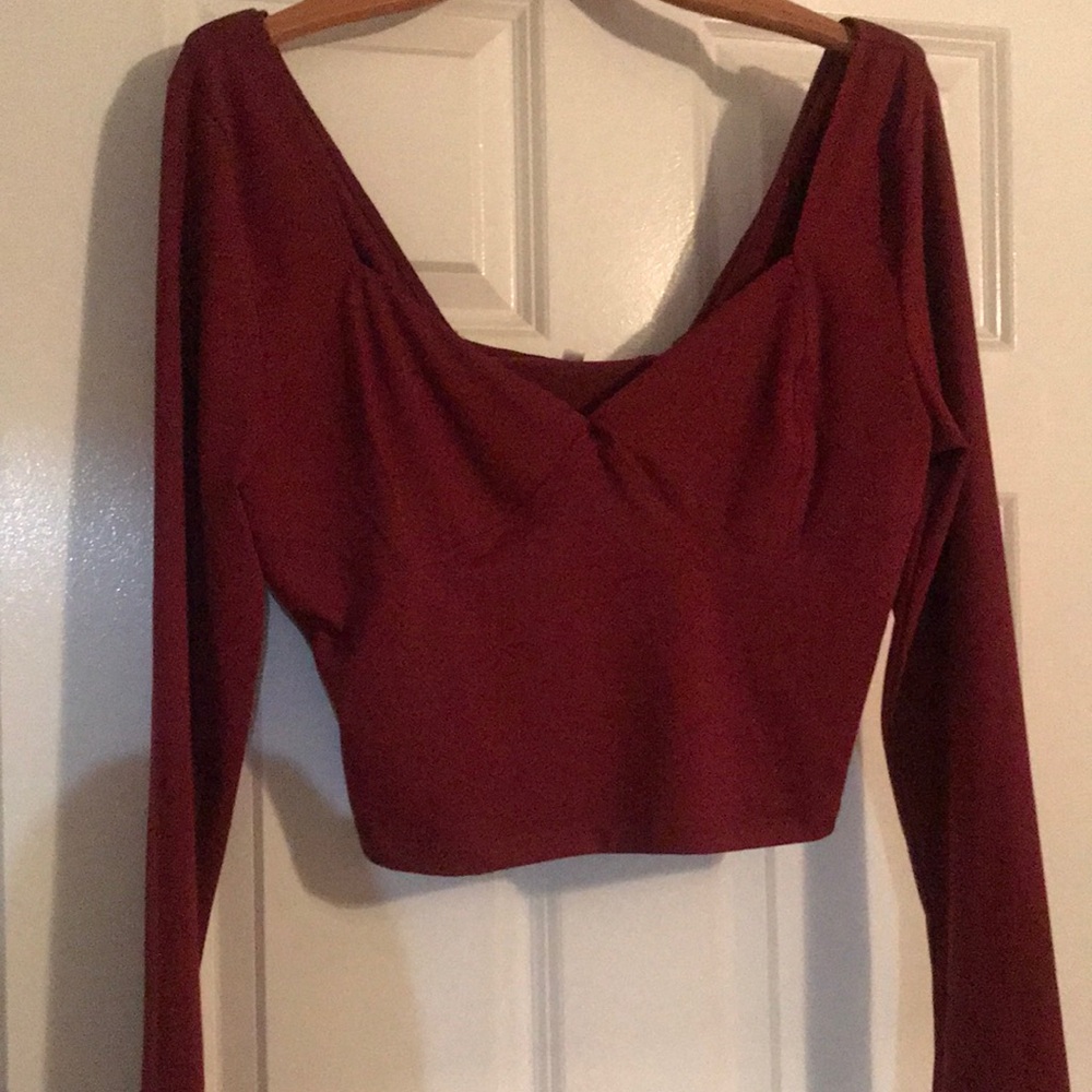 Rich deep red  longsleeve top.